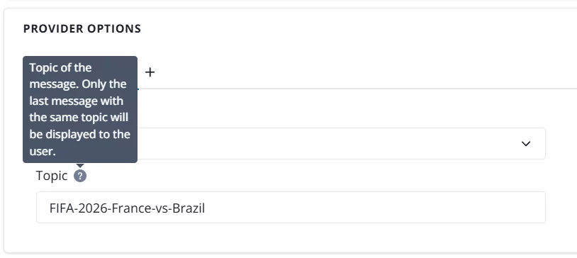 web push notifications topics